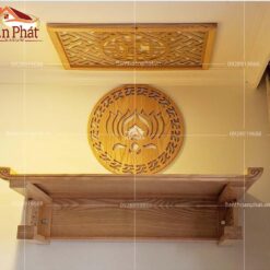 Mẫu bàn thờ treo tường gỗ tự nhiên BTT1047