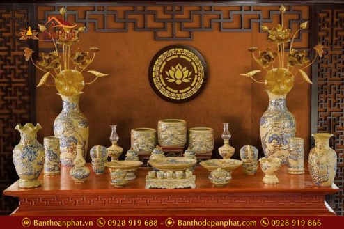 Bộ đồ thờ Bát Tràng cao cấp GS701