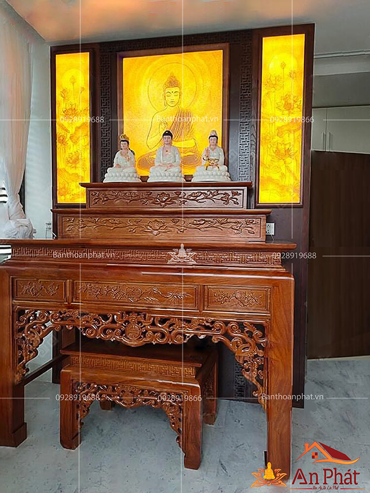 Mẫu bàn thờ tam cấp gỗ gụ BTD2064 - Bàn Thờ Đẹp An Phát