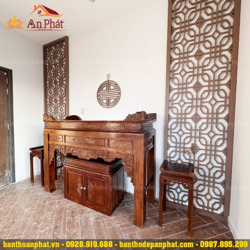 Án gian thờ đơn giản hiện đại gỗ sồi