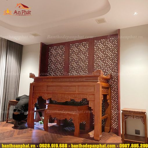 Án gian thờ gia tiên gỗ hương sang trọng