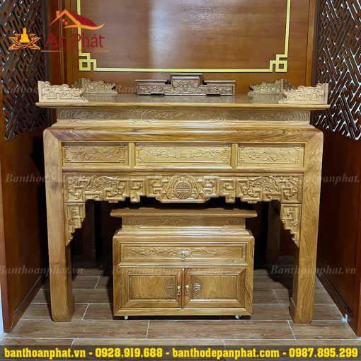 Tủ bàn thờ gia tiên gỗ sồi
