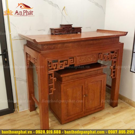 Tủ bàn thờ gia tiên hiện đại gỗ gõ