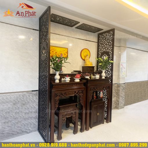 Bàn thờ gia tiên kết hợp Tủ thờ Phật