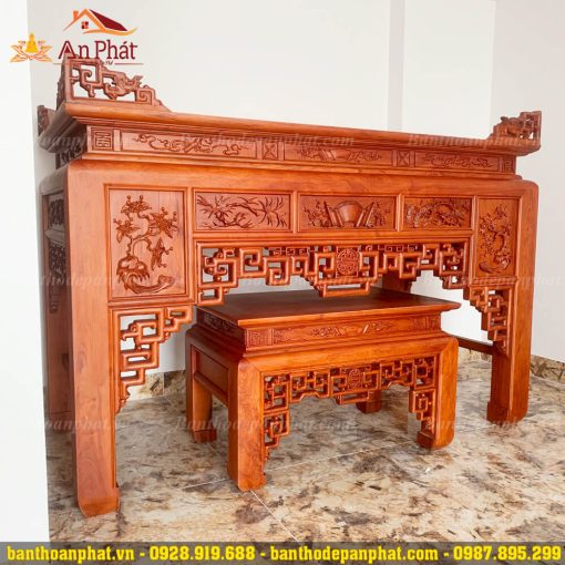 Bàn thờ gỗ hương thờ gia tiên đẹp