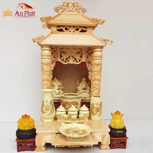 Bộ bàn thờ thần tài thổ địa mái chùa đồ thờ sứ