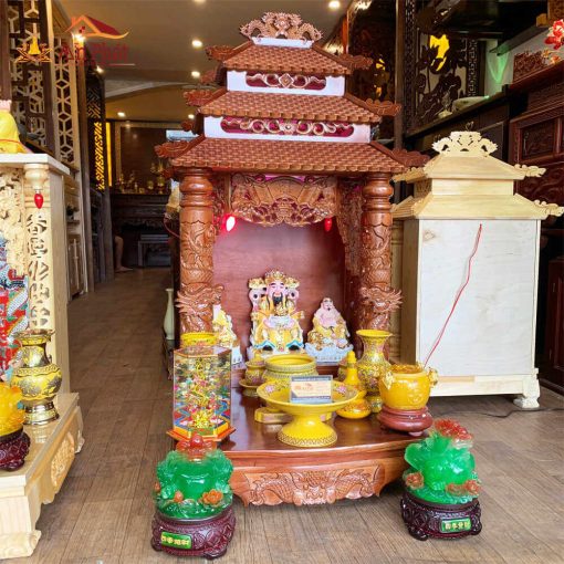 Bàn thờ ông địa thần tài mái chùa chạm trổ cao cấp