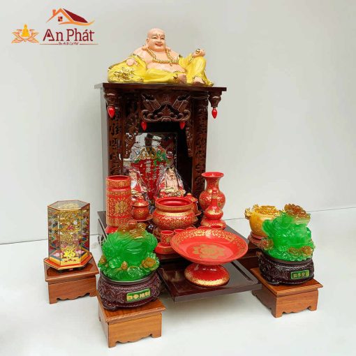 Bàn thờ ông địa thần tài mái bằng đồ thờ cao cấp