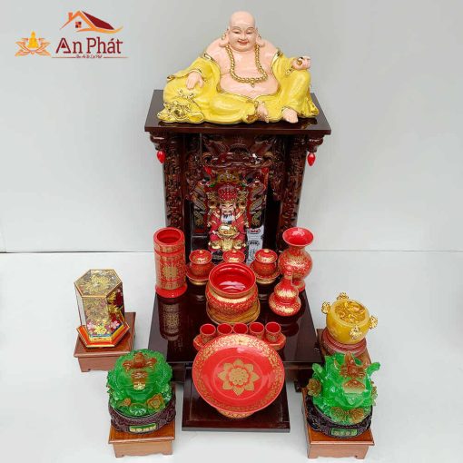 Bàn thờ thần tài ông địa đơn giản hiện đại mẫu TT653 5 Bộ bàn thờ thần tài ông địa mái bằng hiện đại đẹp