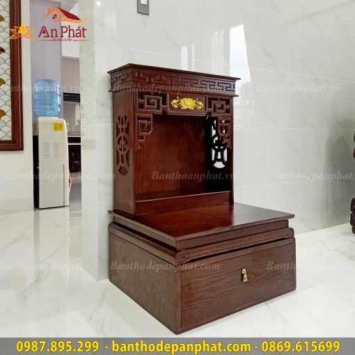 Bàn thờ thần tài ông địa hiện đại (hoa sen), bục thờ