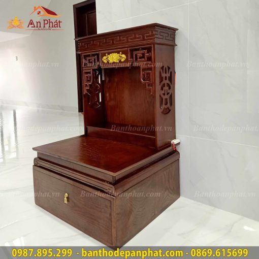 Bàn thờ thần tài ông địa hiện đại (hoa sen), bục thờ