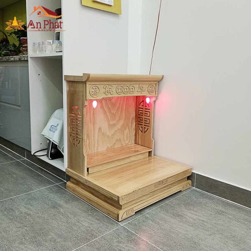 Bàn thờ thần tài thổ địa hiện đại (Tài Lộc) màu trần sồi đẹp