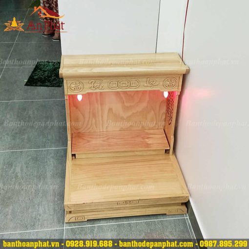 Bàn thờ thần tài thổ địa hiện đại (Tài Lộc) màu trần sồi đẹp
