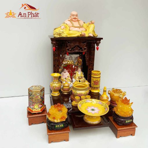 Bàn thờ thần tài thổ địa màu nâu gụ giá tốt TT650 4 Bàn thờ thổ địa thần tài giá rẻ màu gụ