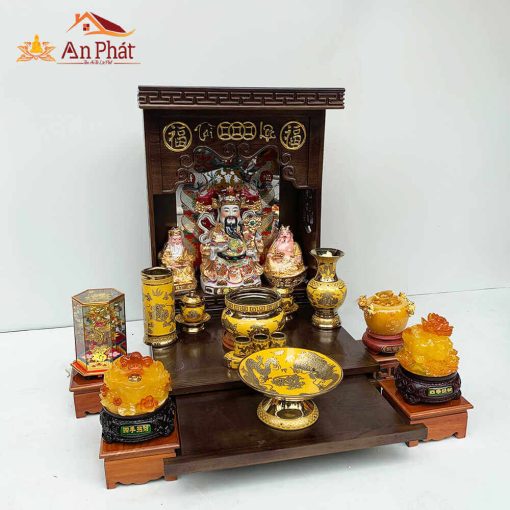 Mẫu bàn thờ ông địa thần tài hiện đại mái bằng