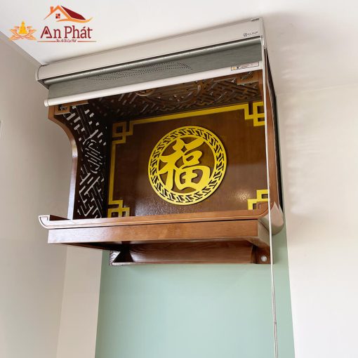 Bàn thờ treo tường có ngăn kéo kết hợp vách ngăn trang trí BTT1088
