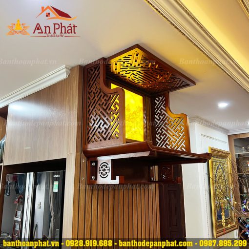 Trang thờ đẹp kết hợp tranh trúc chỉ phòng thờ đẳng cấp