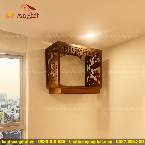 Kệ thờ treo tường gỗ sồi có ngăn kéo