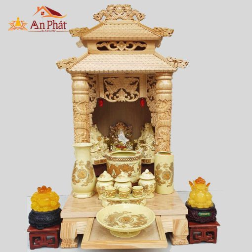 Bộ bàn thờ thần tài thổ địa mái chùa đồ thờ sứ