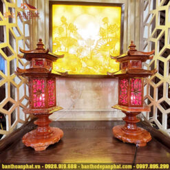 Đèn thờ gỗ hương trang trí phòng thờ đẹp mẫu DT805