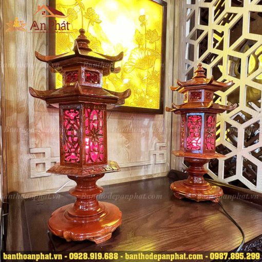 Đèn thờ gỗ hương đẹp