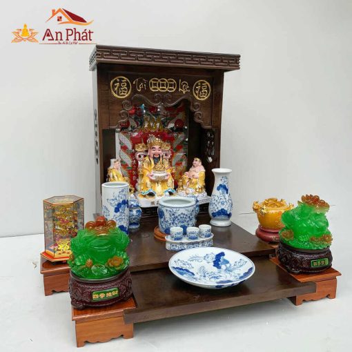 Mẫu bàn thờ ông địa thần tài hiện đại mái bằng TT641 6 Bộ bàn thờ ông địa thần tài mái bằng hiện đại