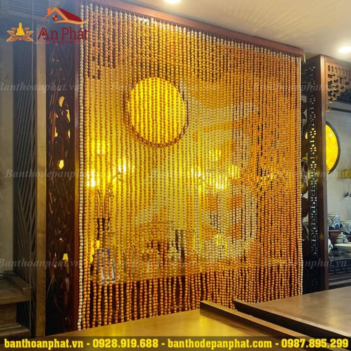 Rèm phòng thờ - Rèm hạt gỗ mẫu chữ Hán giá tốt nhất RT2004