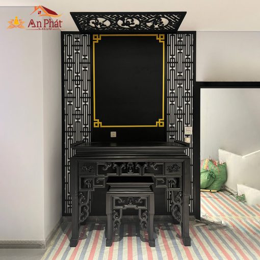 Bàn thờ gia tiên thiết kế hiện đại gỗ gụ