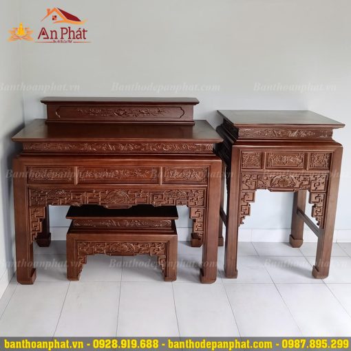 Bàn thờ Phật và gia tiên gỗ gụ cao cấp