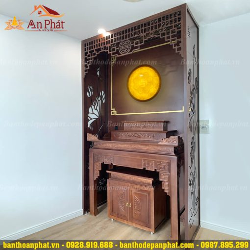 Tủ bàn thờ 3 tầng chạm khắc tinh xảo đẹp