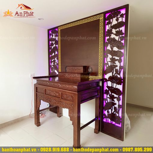 Án gian thờ tam cấp 3 tầng thiết kế hiện đại