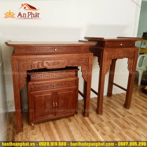 Tủ bàn thờ gia tiên kết hợp thờ Phật đơn giản đẹp hiện đại