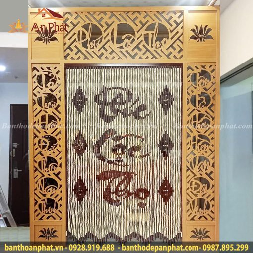 Mành rèm hạt gỗ mẫu chữ Phúc Lộc Thọ RT2076