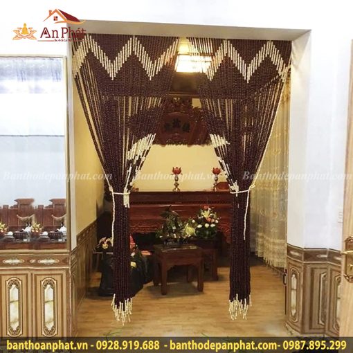 Mành rèm hạt gỗ trơn mẫu RT2074