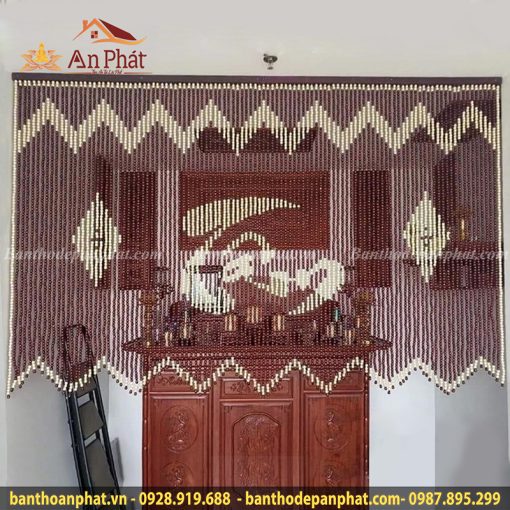 Mẫu rèm hạt gỗ đẹp chữ Tâm