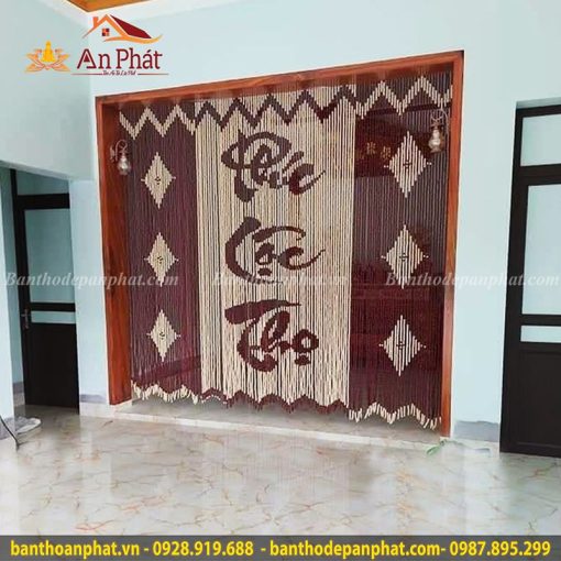 Rèm bàn thờ hạt gỗ đẹp mẫu