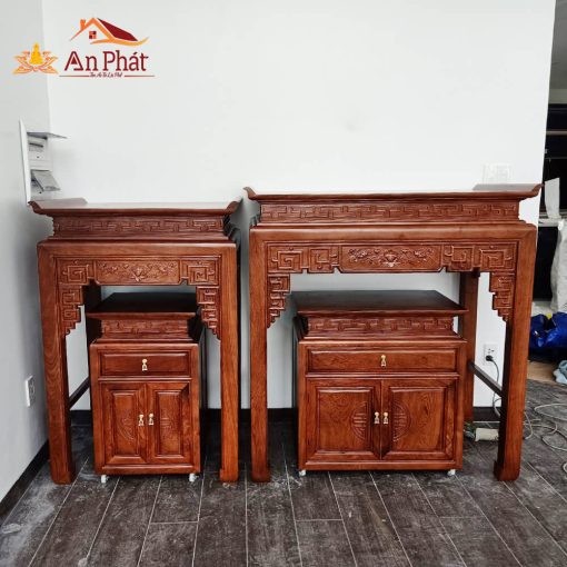Tủ thờ gia tiên kết hợp tủ thờ Phật đẹp
