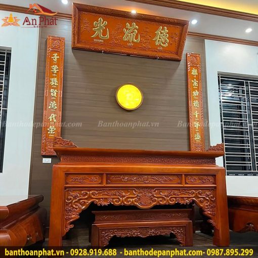 Mẫu hoành phi câu đối gỗ hương thờ gia tiên CT3019