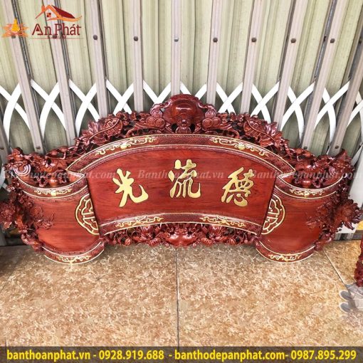 Bộ cuốn thư câu đối bằng gỗ đục tay tinh xảo CT3058