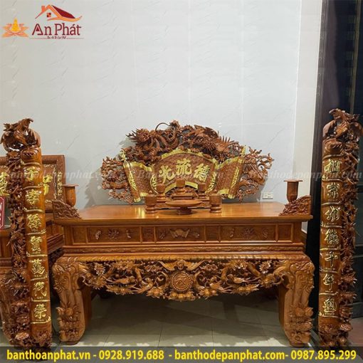 Bộ cuốn thư câu đối đẹp chạm khắc tinh xảo CT3039