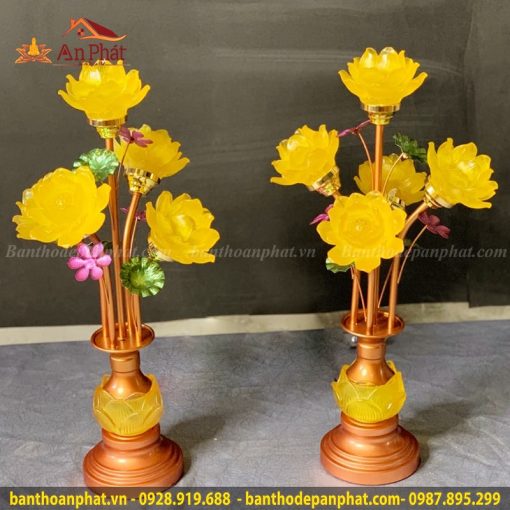Bộ đèn thờ đẹp nhất bông sen nở rộ DT859