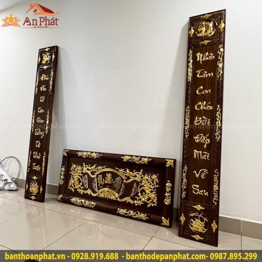 Bộ hoành phi câu đối Đức Lưu Quang dát vàng