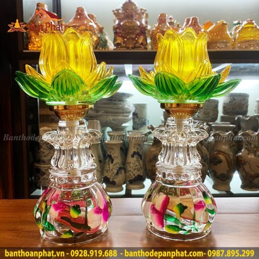 Cặp đèn thờ bông sen cao cấp DT818