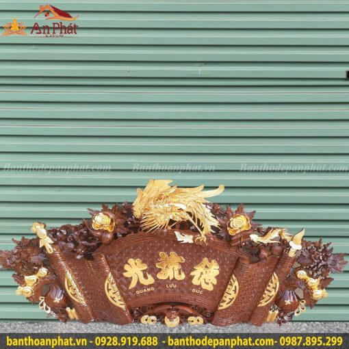 Cuốn thư gỗ gụ rát vàng đẹp CT3010