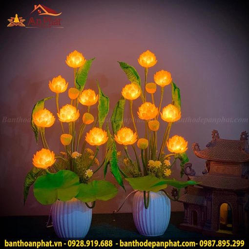 Đèn bàn thờ mẫu hoa sen 7 bông đèn led cao cấp DT885