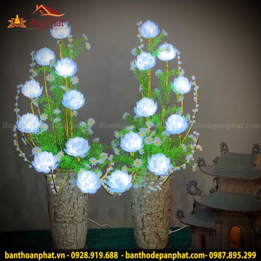 Đèn Thờ cao cấp 9 bông sen trang trí mẫu DT900