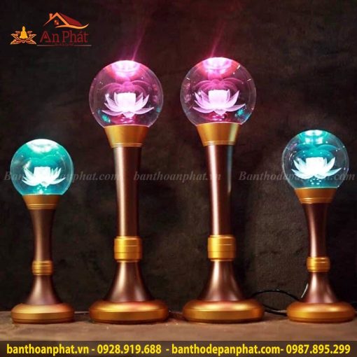 Đèn thờ cúng bằng pha lê hình cầu đủ size