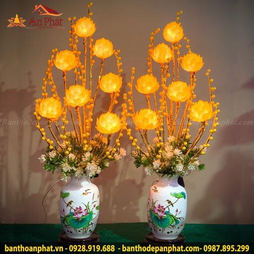 Đèn thờ lưu ly 7 bông cao cấp mẫu DT923