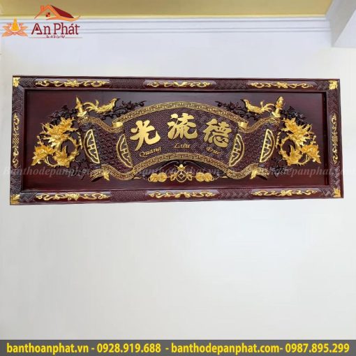 Hoành Phi Gỗ Gụ Quang Lưu Đức Dát Vàng
