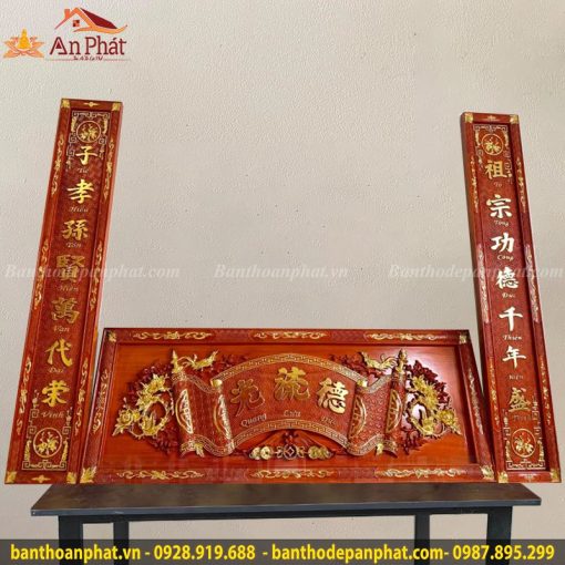 Hoành Phi Câu Đối Gỗ Hương cho Phòng thờ thêm Trang trọng